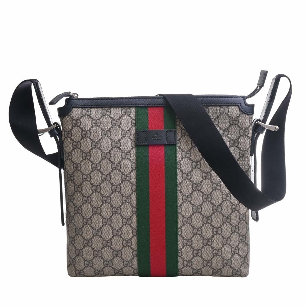 Gucci GG Supreme Shoulder Bag Beige Black